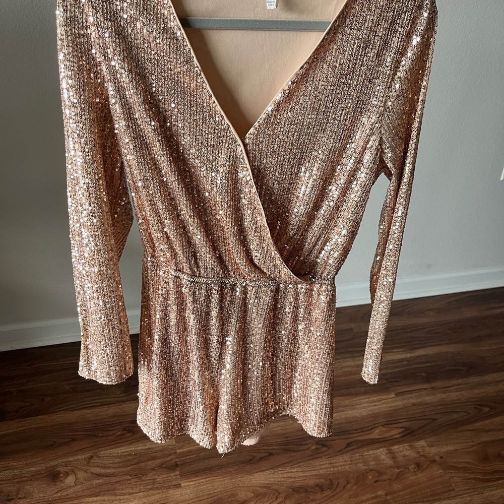 Sparkling Sequin Long Sleeve Romper